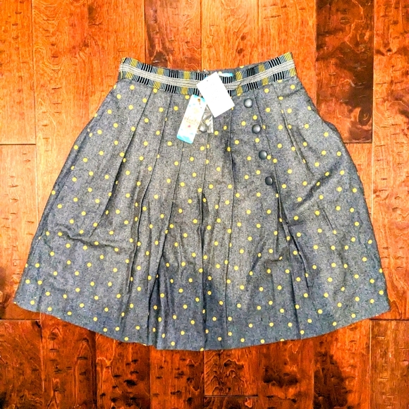 Anthropologie Dresses & Skirts - NWT Anthropologie Plenty By Tracy Reese Skirt Women's 12 Gray Polka Dot Pockets